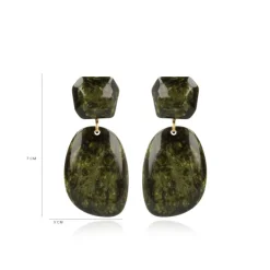 Marble Donker Groen Asymmetrisch Double Oval M Resin