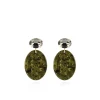 Marble Donker Groen Oorbellen Celia Ovaal S Strass Diamond