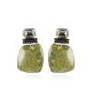Marble Donker Groen Oorbellen Square Rock Strass Zwart