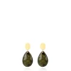 Marble Donker Groene Oorbellen Druppel S