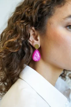 Marble Fuchsia Oorbellen Bliss Druppel S