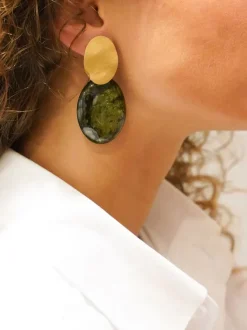 Marble Groene Oorbellen Angie Bugle S