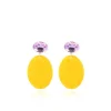 Marble Oranje Oorbellen Celia Ovaal S Strass Violet