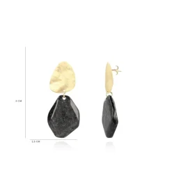 Marble Zwarte Oorbellen Simone Asymmetrisch Rock M