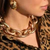 Mat Goudkleurige Ketting Ovaal Link L