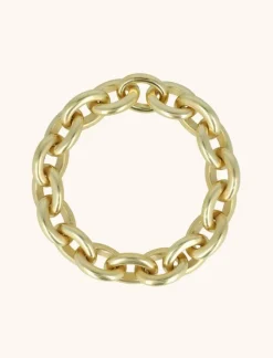 Mat Goudkleurige Ketting Ovaal Link L