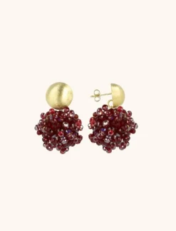 Metallic Bordeaux Mixed Oorbellen Jacky Double Stones Globe S