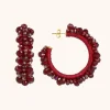 Metallic Bordeaux Oorbellen Brecht Irregular Urchin Creool M