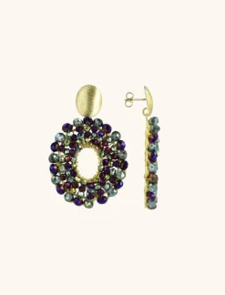 Metallic Groen Paarse Oorbellen Mia Ovaal S