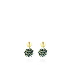 Metallic Groene Oorbellen Jacky Globe S Double Stones