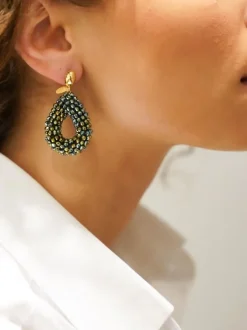 Metallic Groene Oorbellen Berry Drop S