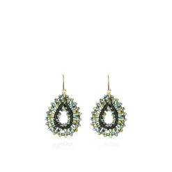 Metallic Groene Oorbellen Silk Drop S