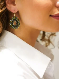 Metallic Groene Oorbellen Silk Drop S