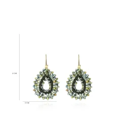 Metallic Groene Oorbellen Silk Drop S
