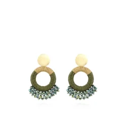 Metallic Groene Oorbellen Drops Combi S