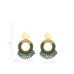 Metallic Groene Oorbellen Drops Combi S