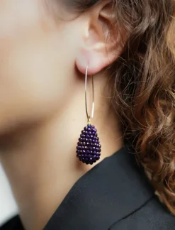 Metallic Paarse Oorbellen Amy Cone S