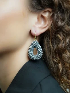 Metallic Zilveren Oorbellen Berry Drop S