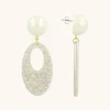Mix Matte Kristal Parel Oorbel Ronde Open Teardrop S