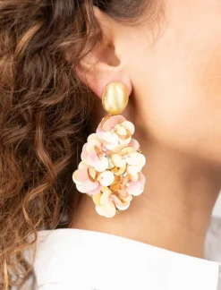 Mix Roze Oorbellen Laure Sequin Druppel L