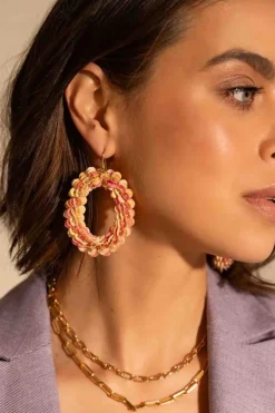 Mix Roze Oorbellen Sequin Ovaal Xl