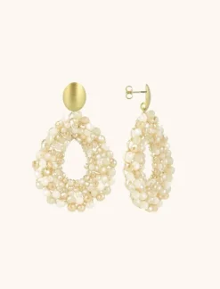 Mixed Beige Oorbellen Babs Druppel