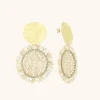 Mixed Beige Oorbellen Fie Rond