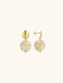 Mixed Beige Oorbellen Lexi Globe S