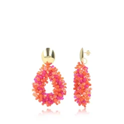 Mixed Fuchsia Oorbellen Louise Glassberry Druppel L Double Stones Tonal