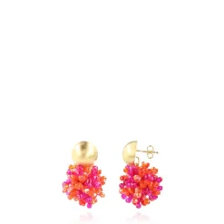 Mixed Fuchsia Oorbellen Louise Glassberry Globe S Double Stones Tonal