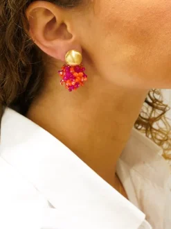 Mixed Fuchsia Oorbellen Louise Glassberry Globe S Double Stones Tonal