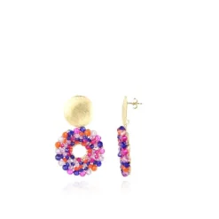 Mixed Koningsblauwe Oorbellen Poppy Rond S