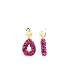 Mixed Koningsblauwe Oorbellen Clip Berry Glassberry Druppel S