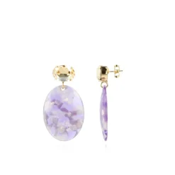 Mixed Lila Oorbellen Celia Bugle L Strass Shadow