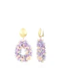Mixed Paars Oorbellen Clip Louise Glassberry Druppel L Double Stones Tonal
