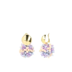 Mixed Paars Oorbellen Clip Louise Glassberry Globe L Double Stones Tonal