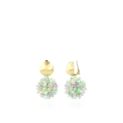 Mixed Turquoise Clip Oorbellen Louise Glassberry Globe L Dubbel Tonal
