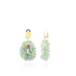 Mixed Turquoise Oorbellen Clip Louise Glassberry Druppel S Double Stones Tonal