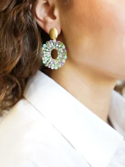 Mixed Turquoise Oorbellen Mia Open Ovaal S