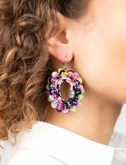 Multi Mix Oorbellen Sequin Ovaal M