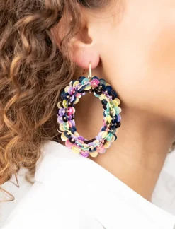 Multi Mix Oorbellen Sequin Ovaal Xl