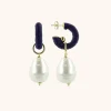 Navy Blauwe Oorbellen Creole Xs Parel Apollo