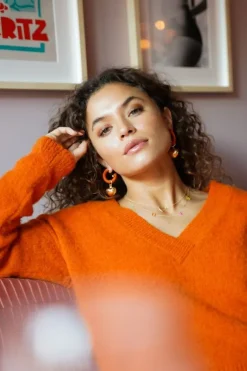 Oranje Hart Oorbellen Creool Rifka S