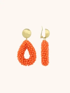 Oranje Oorbellen Berry Druppel S Clip