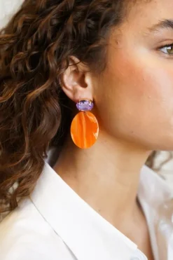 Oranje Oorbellen Celia Ovaal S