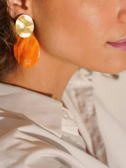 Oranje Oorbellen Celia Ovaal S