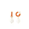 Oranje Oorbellen Gaia Creool Xs Parel