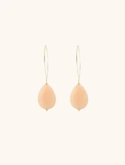 Oranje Oorbellen Quartz Druppel L