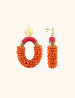 Oranje Oorbellen Yara Ovaal M