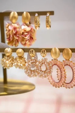Oud Roze Oorbellen Babs Open Druppel S